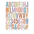 Detail view of 2-inch Morandi color alphabet and number stickers in bold font - Morandi Color