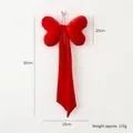 Lazo grande de terciopelo rojo de 60 cm para decoraciones románticas en fiestas y eventos - Mediano (60cm) / Rojo