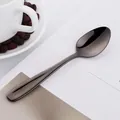 Mini cucchiaino da caffè in acciaio inossidabile 14 cm, finitura nero opaco elegante - Regolare 14cm / Nero