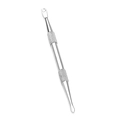 Macro shot of double-headed stainless steel blackhead remover tool with anti-slip grip - Single Silver Needle (Style G)