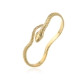 Vintage 18K vergulde slangenarmband met gedetailleerde schubtextuur op een witte achtergrond - Goud