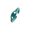 Detail eines dunkelgrünen matten Emaille-Rings mit geometrischer Marina-Gliederkette - Einstellbar Offen / Dunkelgrün