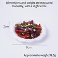 Miniature 8cm Chinese food model with peppers and shredded meat in a white plate - Spicy Beef Jerky / 8cm Torch Plate