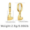 Polished 18K gold-plated hoop earrings with 3D heart charms on a clean white background - Heart