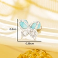 Silver butterfly screw back ear stud with blue stones and clear zircon crystals - Silver Blue White Butterfly Style (A315-5#)