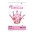 Ballon en aluminium couronne rose pour décoration de fête avec emballage de vente - Couronne Rose Taille Moyenne (Emballage Individuel)