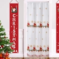 American Christmas door curtain set with red embroidered banners and festive motifs - 100*200cm / Christmas Candle