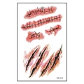 Realistic Halloween temporary tattoo with surgical stitches and beast claw marks, style WS-K16 - WS-K16