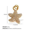 Gold starfish pendant with white rhinestones in 18K gold plated stainless steel - Gold Full Rhinestone Starfish Pendant