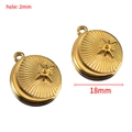 Goldener 18mm Mond- und Stern-Anhänger mit 2mm Loch für DIY-Schmuckherstellung - 18mm Stern - Gold / 5 Stk./Packung