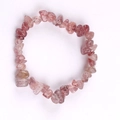 Handmade bracelet featuring natural pink strawberry quartz irregular stone beads - Strawberry Quartz