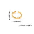 Detailed view of adjustable gold heart ring showing dimensions 0.5cm width and 2.1g weight - Adjustable Open / Continuous Heart Unit Weave Style (TYGR0070) / Gold