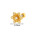 Gouden sneeuwvlok kraakbeenpiercing met zirkonia en 0,76cm schroefbal sluiting sieraad - Sneeuwvlok Vorm (024-1#金) / Goud