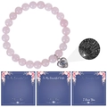 Rose quartz bead bracelet with heart projection stone and sentimental greeting cards - Rose Quartz