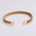 Bracciale a fascia in acciaio inossidabile placcato oro 18k con maglia regolabile - Oro