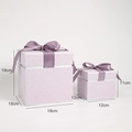 Set of two light purple polka dot gift boxes in different sizes with matching bows - Set of 2 (One Large & One Small) / Romantic Purple