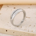 Polished silver stainless steel ring featuring a single row of channel-set crystals - Channel Set Row Style (KR111575-GC)