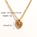 Gold titanium steel heart necklace with star engraving, length 40+5cm, weight 3g - Star Heart (Style 8)
