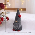 Plush Christmas gnome with grey beard and red heart hat, dimensions 24cm by 10cm - Grey Red Heart Hat 22cm