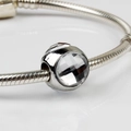 Sparkling crystal teardrop charm on a silver snake chain bracelet for DIY jewelry making - Transparent/01