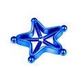 Blauwe stervormige roestvrijstalen tepelklem zonder piercing met verstelbare schroef - Ster - Blauw