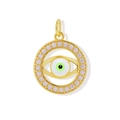 Macro detail of 18K gold plated evil eye pendant with micro-set zircon for DIY jewelry - Eye Style 1
