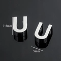 Silver stainless steel 3D letter U pendant with 7.5mm height and 5mm width measurements - Silver-Letter U