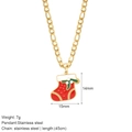 Christmas necklace with red stocking pendant and golden stainless steel figaro chain - Sock (G28)