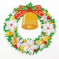Detailed view of 5D DIY Christmas wreath diamond painting with resin crystals - DZ645-Christmas Wreath Bell