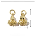 Macro detail of octopus charm pendant in gold finish with dimensions 15mm by 7mm - Octopus Shape (VH719x3) / Gold