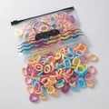 Colorful high elasticity hair bands for girls in a cute cartoon duck zipper storage pouch - 100 Pieces Set / Medium Light Colors