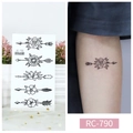 Waterproof temporary tattoo sticker with black rose and arrow designs on arm skin - RC-790 Arrow Floral