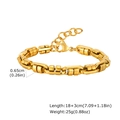 Men's minimalist handmade chain bracelet in golden finish with lobster clasp detail - Gold