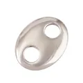 Polished silver pig nose connector charm for DIY bracelets and jewelry making - Pig Nose Link / Silver