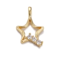 Star-shaped 18K gold plated hollow pendant featuring three sparkling zircon stones - CX137-5 Zirconia Star