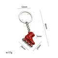 Portachiavi pattini a rotelle rosso in metallo con anello argento e dimensioni di 32mm - Rosso X-959