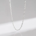 S925 sterling silver heart snake chain necklace in shiny silver finish with wave links - 925 Silver / Water Wave Chain