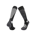 Winter merino wool ski socks in black and grey, tall athletic design for hiking - 8214 Black/Grey