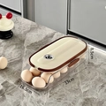 Double-layer rolling egg organizer in cream beige finish with 33cm length dimension - Double Row 1 Layer