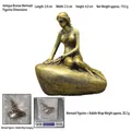 Antique bronze mermaid sculpture figurine with 3.9x2.5x4.3cm size dimensions - Antique Copper Sea Maiden / Copper