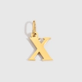 Polished gold initial X pendant charm in minimalist letter design for necklaces - Lowercase x - 14K Gold