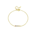 Minimalist S925 sterling silver gold plated bracelet with five colorful zircon stones - 925 Silver / 18K Gold