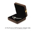 Boîte à bracelet en velours marron avec fermoir doré et doublure noire, 9.1x9.3x4.3cm - Boîte à bracelet / Café avec nœud