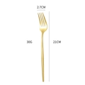 Green and gold 304 stainless steel dinner fork 21cm long weighing 30g with polished finish - Gold Fork
