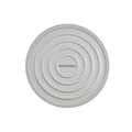 Grey round silicone placemat with concentric circles and non-slip heat-resistant surface - 18cm / Gray