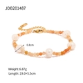 Pulsera de perlas barrocas con piedras naturales naranja claro y cierre bañado en oro 18K - Estilo de Piedra Natural Naranja Perla Barroca (JDB201487)