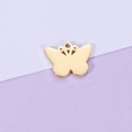 Minimalistischer goldener Schmetterlingsanhänger aus poliertem Edelstahl für DIY-Schmuck - Gold