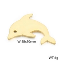 Golden dolphin charm pendant in stainless steel with 15x10mm hollow design - 15*10mm / Gold