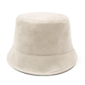 Sombrero bucket minimalista de ante sintético beige con textura suave para mujer - Talla única / Beige