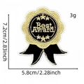 Detailed dimensions of Black Gold Best Award embroidered patch 7.2x5.8cm for graduation - Best Award Medal-6#